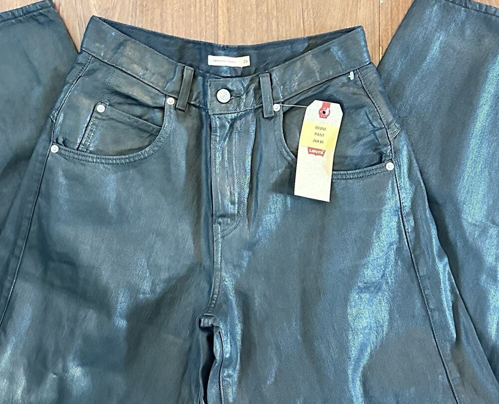 Levi’s Supper Baggy Barrel Jeans Womens 26x30 Black Wide Leg 003NF New With Tag